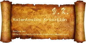Valentovics Krisztián névjegykártya